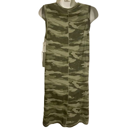 Caslon Sleeveless T-Shirt Dress XS/Extra Small Green Spring Camo NEW Muscle Tank