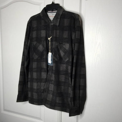 NWT Weatherproof Gray Plaid Shirt Jacket Long Sleeves Size Medium