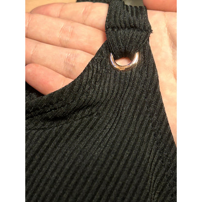 Hula Honey NWT Black Juniors' Ribbed Halter Tankini Swim Top Small
