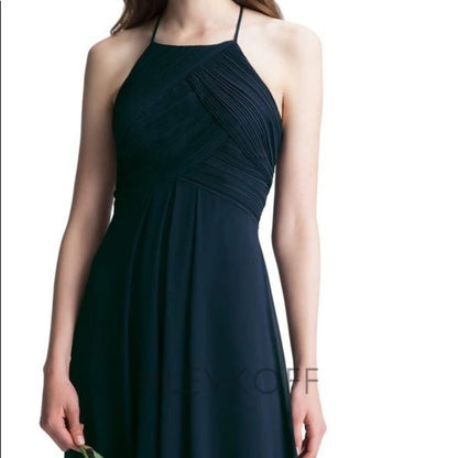 Levkoff NEW Navy Bridesmaids Floor Length Dress Size 8 Formal Maxi Wedding 7001