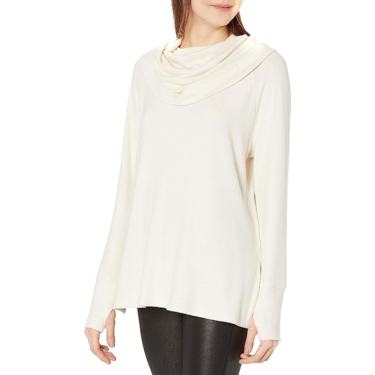 BB Dakota by Steve Madden Women's Tunic Cowl Me Maybe Sweater Medium Cream NWT