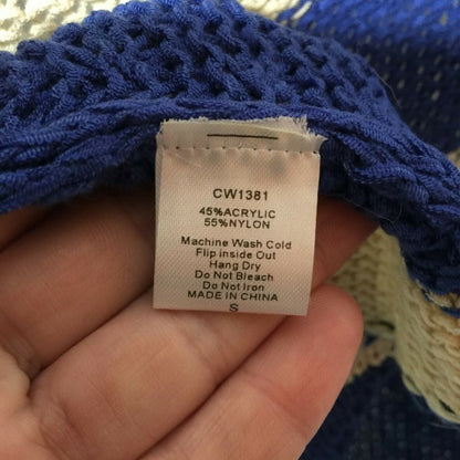 TCEC Crochet Stitch Fix Open Front Cardigan Roxanna NEW Size Small blue cream