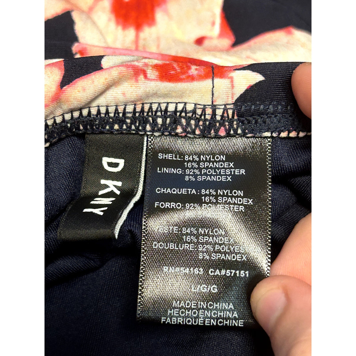 DKNY NWT Navy Floral Print Fold-Over Bikini Swim Bottom Size Large