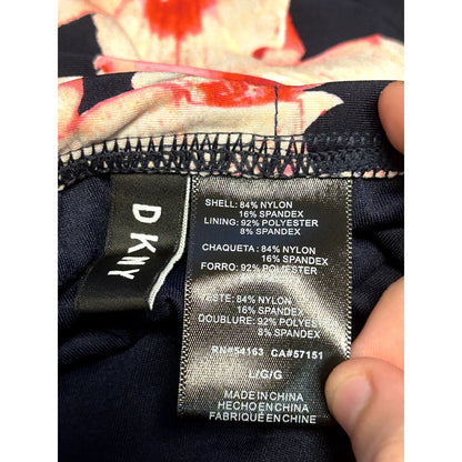 DKNY NWT Navy Floral Print Fold-Over Bikini Swim Bottom Size Large