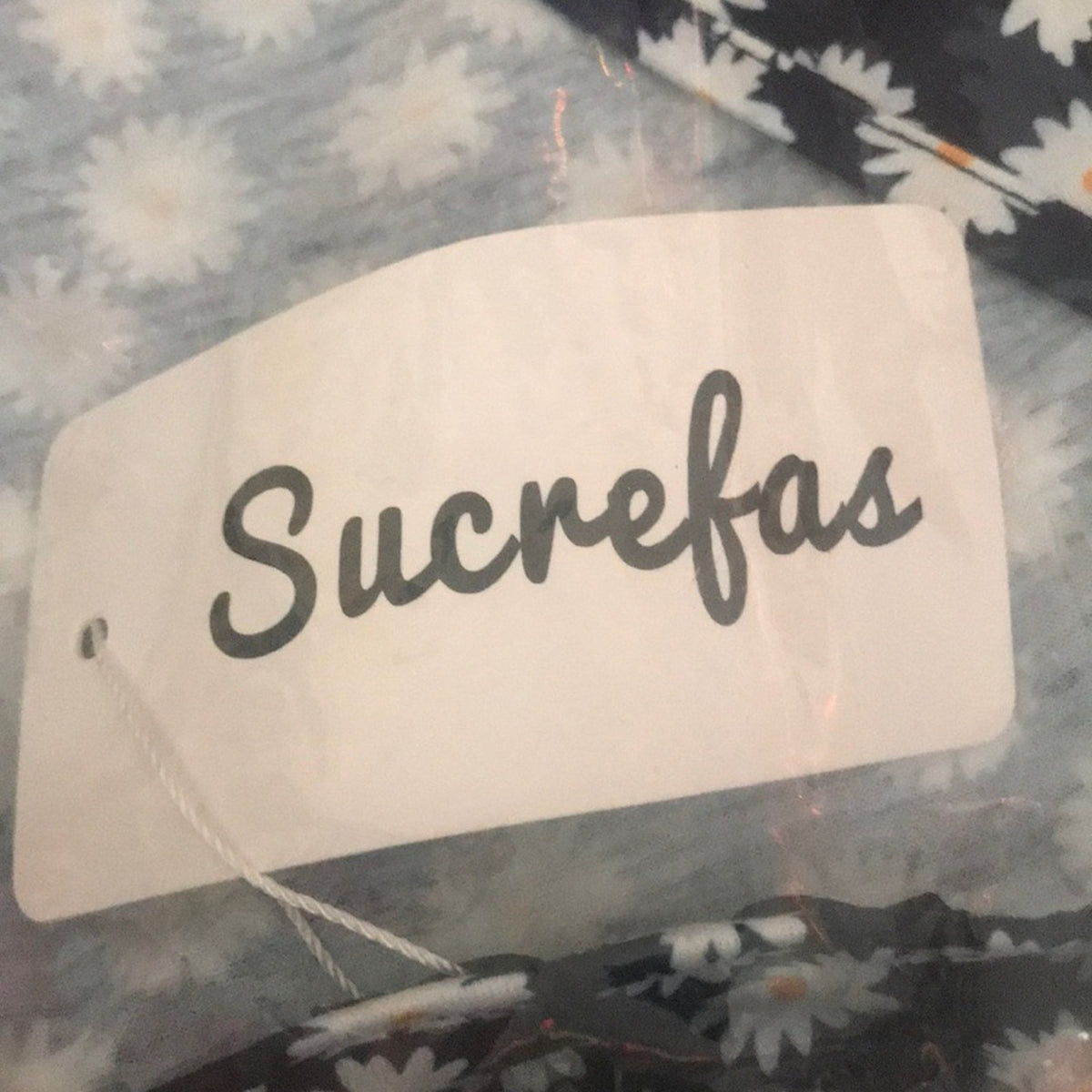 Sucrefas Navy Floral V-Neck A-Line Dress Size Medium
