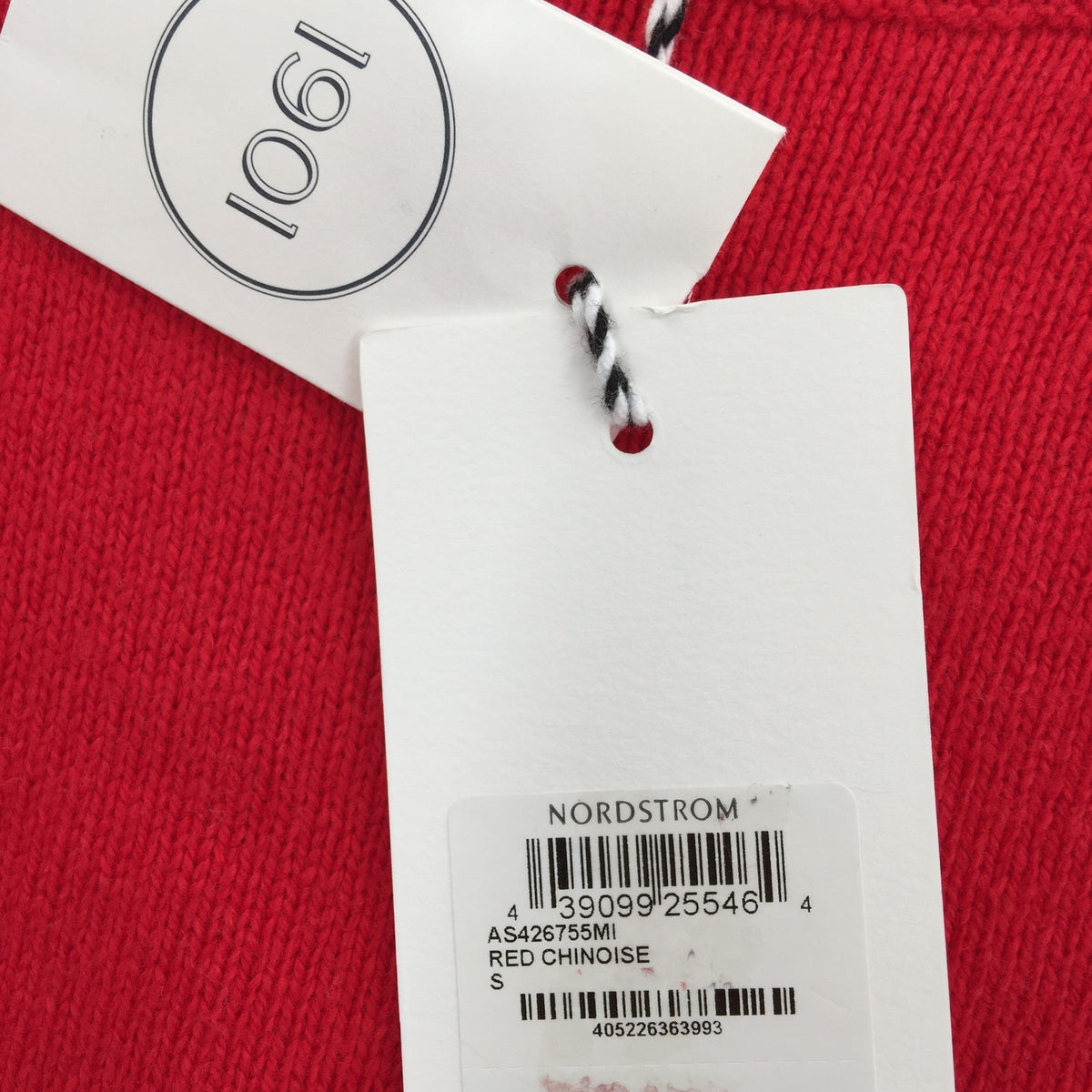 NWT 1901 Pullover Sweater Shoulder Button Crewneck Long Sleeve Red Size Small