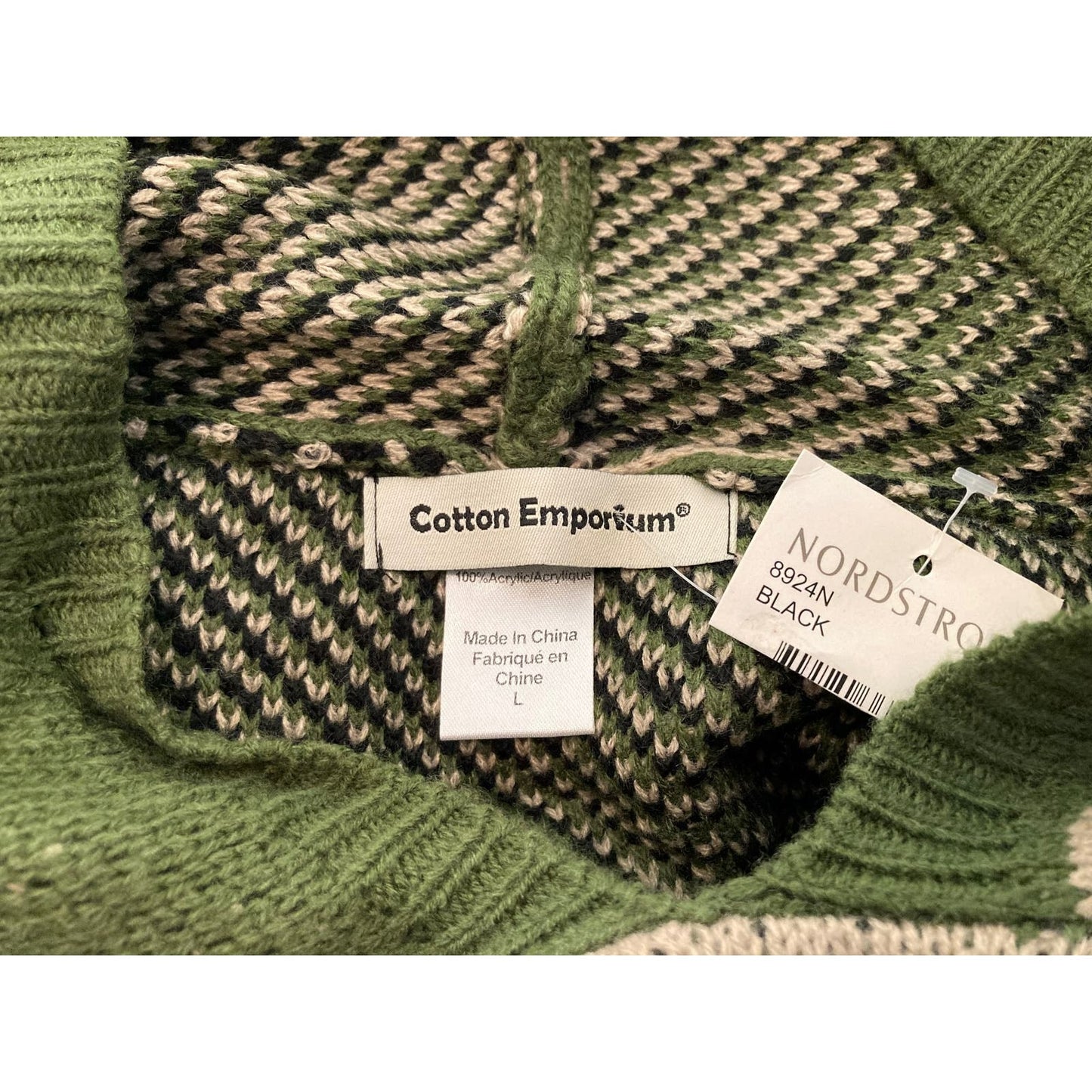 Cotton Emporium Pullover Hoodie Sweater Size Large in Camo Black Green Tan NWT