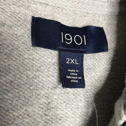 1901 NWT Big Tall Gray French Terry Full Zip Hoodie Pockets 2XL athleticwear