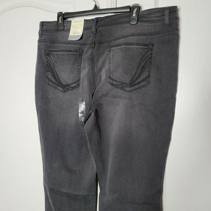 Style & Co Tummy-Control Straight-Leg Jeans High Rise Black Smudge Size 18 pants