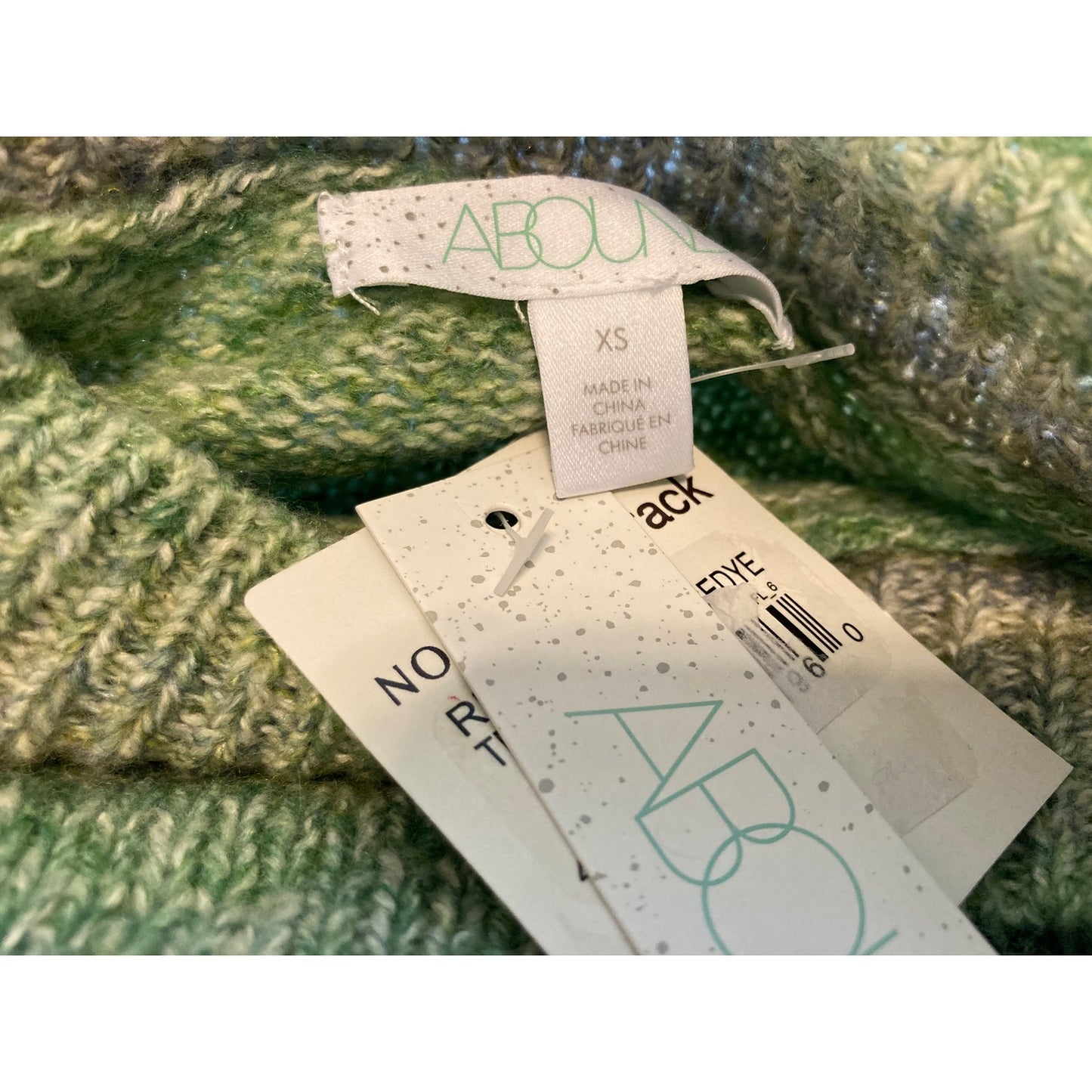 Abound Marled Knit Pullover Sweater XS/Extra Small in Teal Cyrus Space Dye NWT