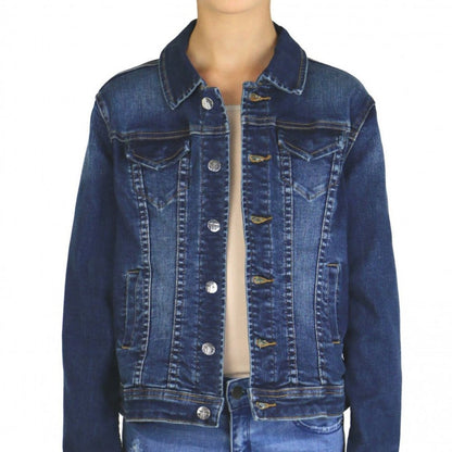 Tractr Girls Basic Denim Jacket Long Sleeve Front Button Size 5
