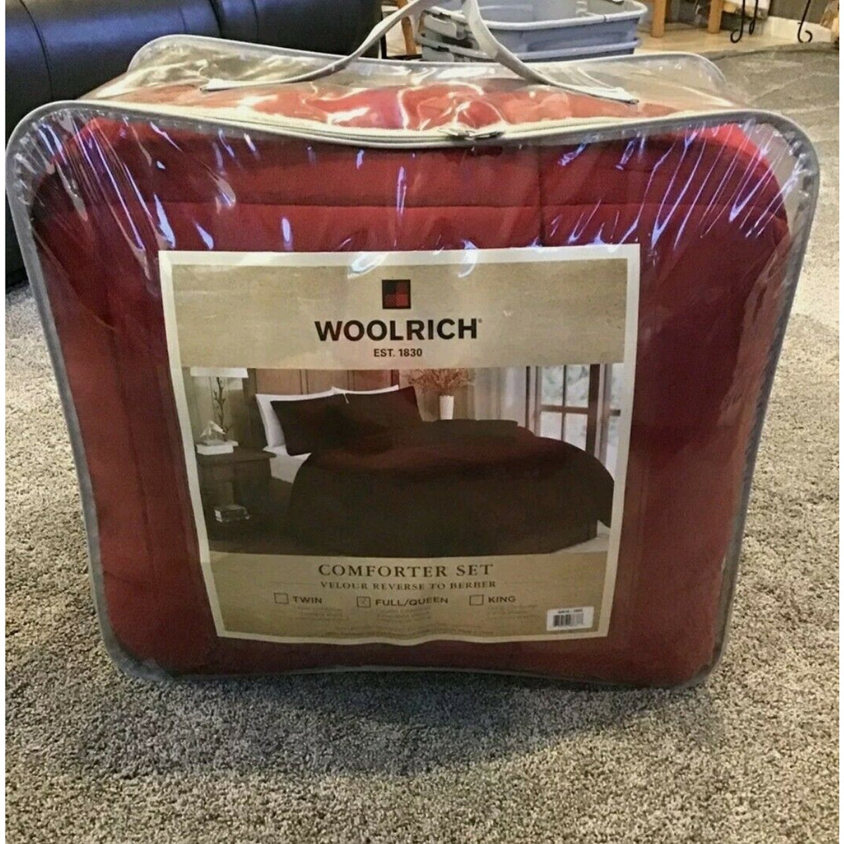 Woolrich TwIn NEW 3 Piece Comforter Sham Set Sherpa Faux Fur Bear Pillow CABIN