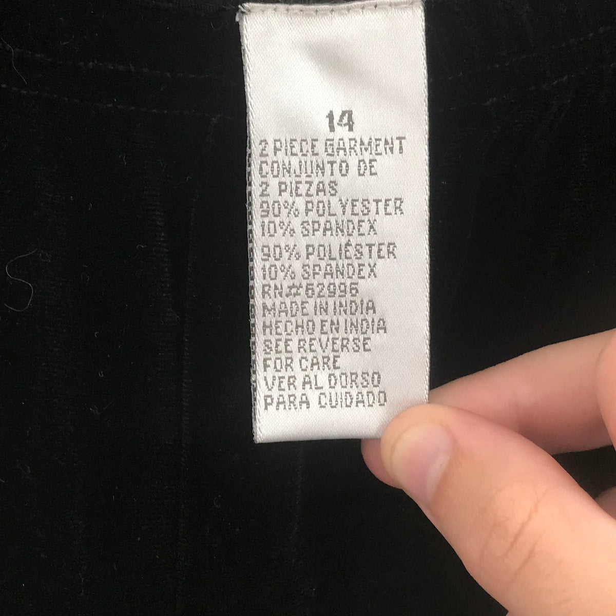 Black Velvet Pants High Rise Elastic Waist sz 14 Travel Spandex Track Suit Pants