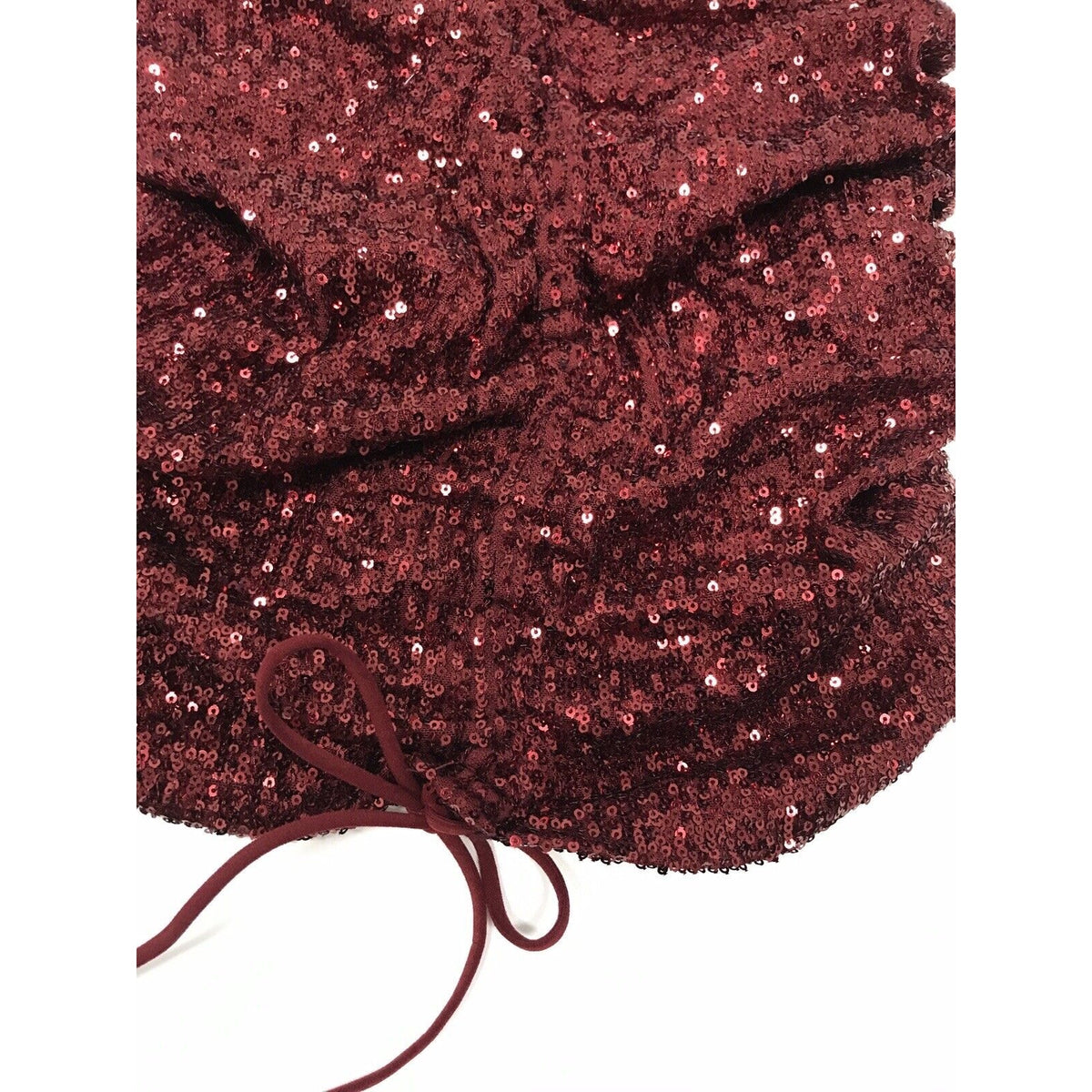 Fashion Nova Wine Color Sequin Mini Dress extra large Bodycon Ruched middle XL