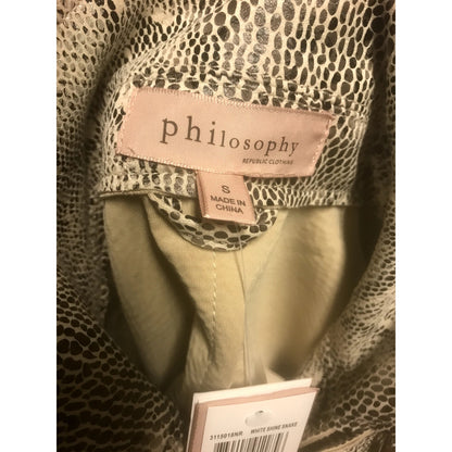 Philosophy NWT Snake Print Faux Leather Moto Jacket Small