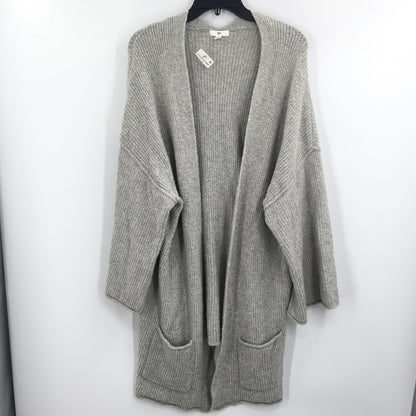 BP Long Sleeve Open Front Slit Side Cardigan Sweater Pockets Gray Size Large