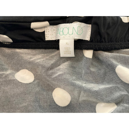 Abound Ruched Scallop Hem Dotted Mini Skirt Sz XL/Extra Large in Black/White NWT
