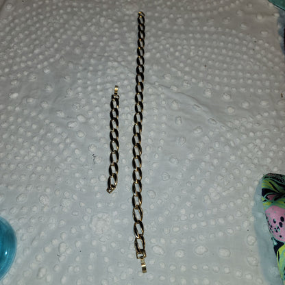 vintage SET Napier Necklace &  bracelet Goldtone Black Chainlink 1980s Fashion