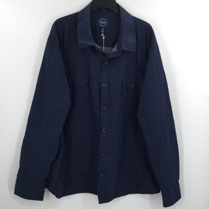 NWT 1901 Shirt Jacket Front Button Long Sleeve Collared Neck Navy Blue Size XXXL