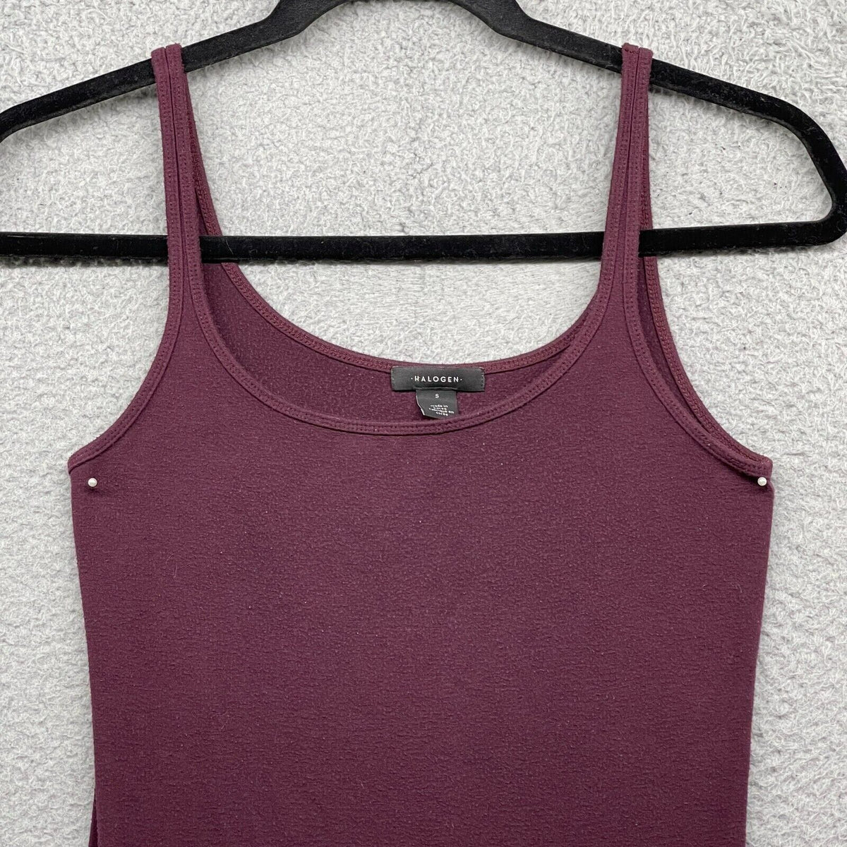 Halogen Bodycon Mini Tank Dress Scoop Neck Pullover Size Small Wine Red NWOT