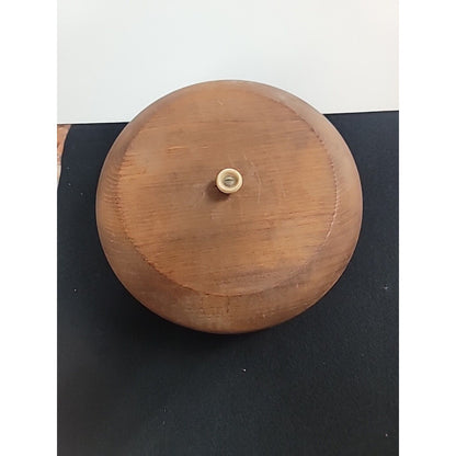 Handmade Turned Wood Turned Bowl With Lid 9" Natural Finish Tobbaco Sewing GA.
