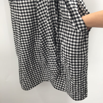 Topshop Gingham Print Wrap Mini Dress Short Sleeve White/Black Size 6 NWT
