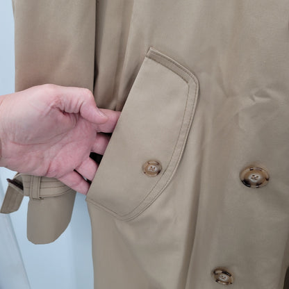 Poland vintage trench coat jacket multi pockets size 42 Belted Removeable Lining