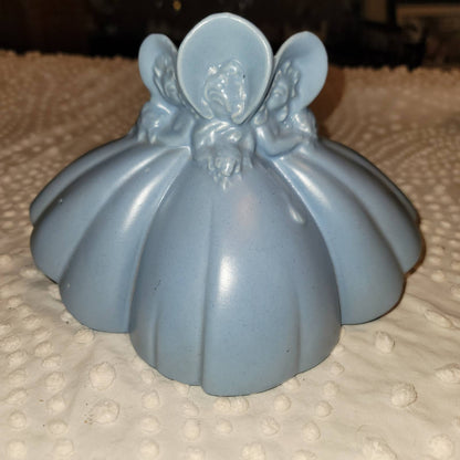 Vintage 3 girls planter Maidens Southern Belles Blue bonnets Triple Vase Unique