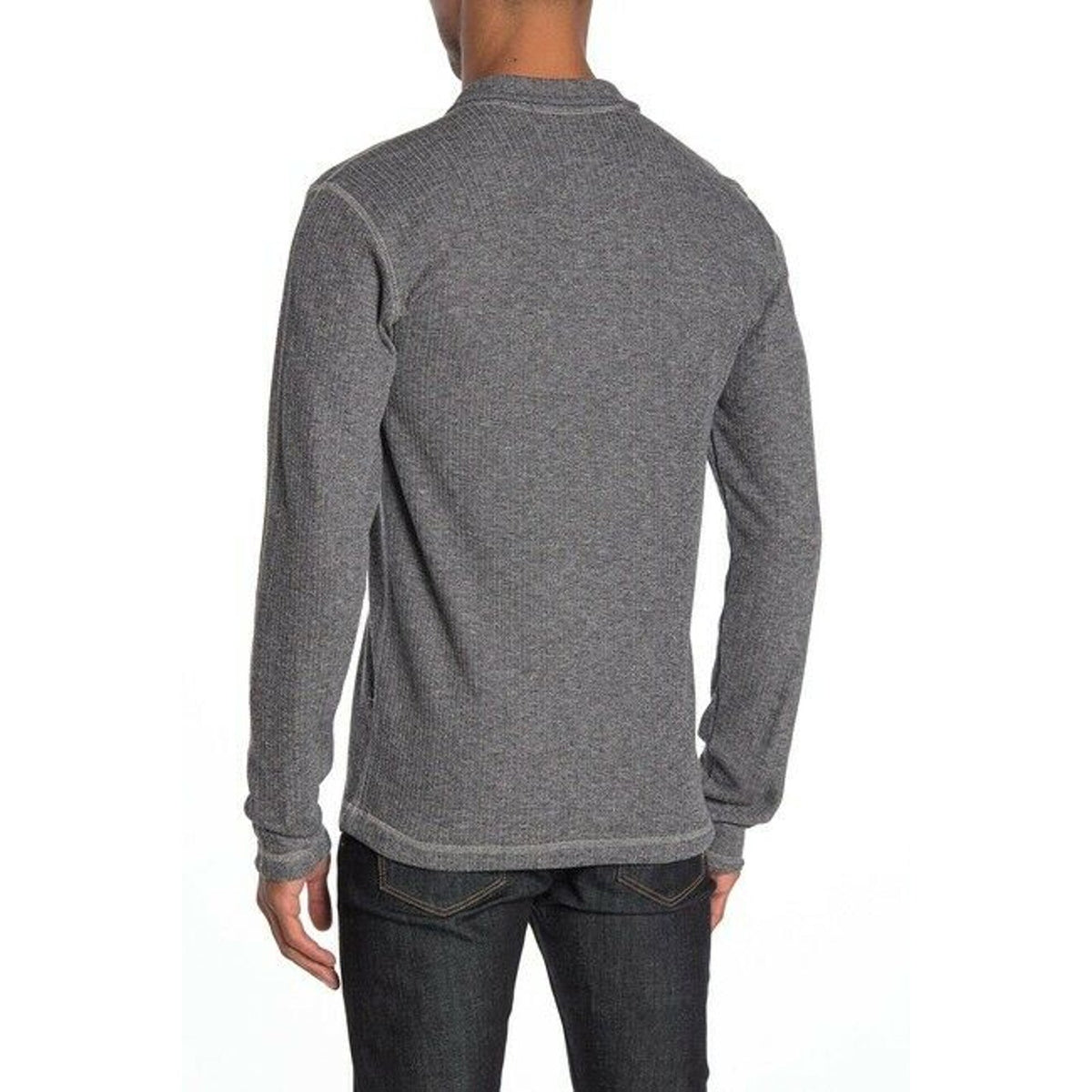 Vintage 1946 Drop Needle 1/4 Zip Pullover Sweater Ribbed Mock Neck Gray XL New