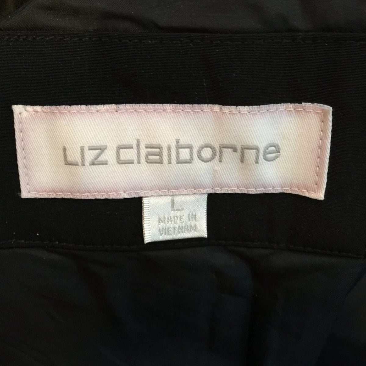 Liz Claiborne Women's Quilted Jacket Full Zip Long Sleeve Solid Black Size LARGE