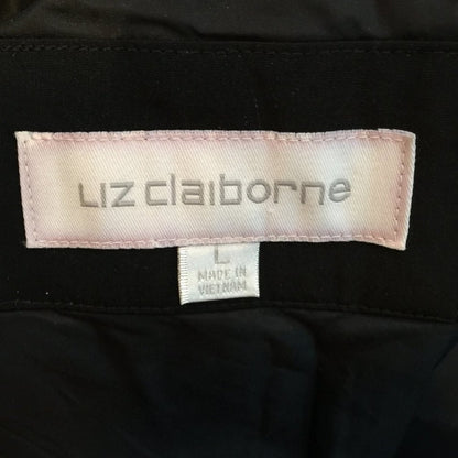 Liz Claiborne Women's Quilted Jacket Full Zip Long Sleeve Solid Black Size LARGE