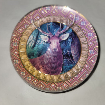 Crystal Punch Studio Made in France Paper Weight Deer Buck Office Domed