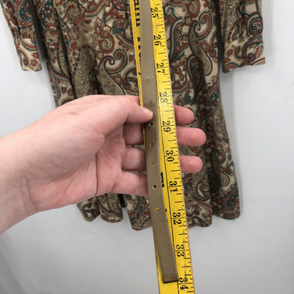 Shirtmaker Lid Women's Long Sleeve Button Mini Dress Belt Waist Paisley Multi 10