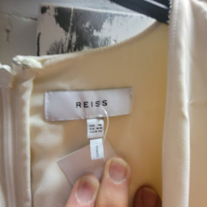 Reiss Viola Cream Layered size 16 dress midi NEW plus formal summer sleeveless