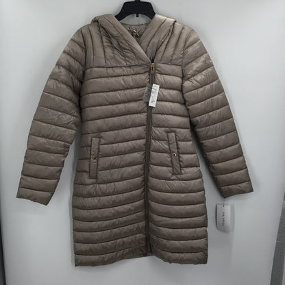 Via Spiga Packable Hooded Down Quilted Puffer Parka Coat Jacket Moonstone Small
