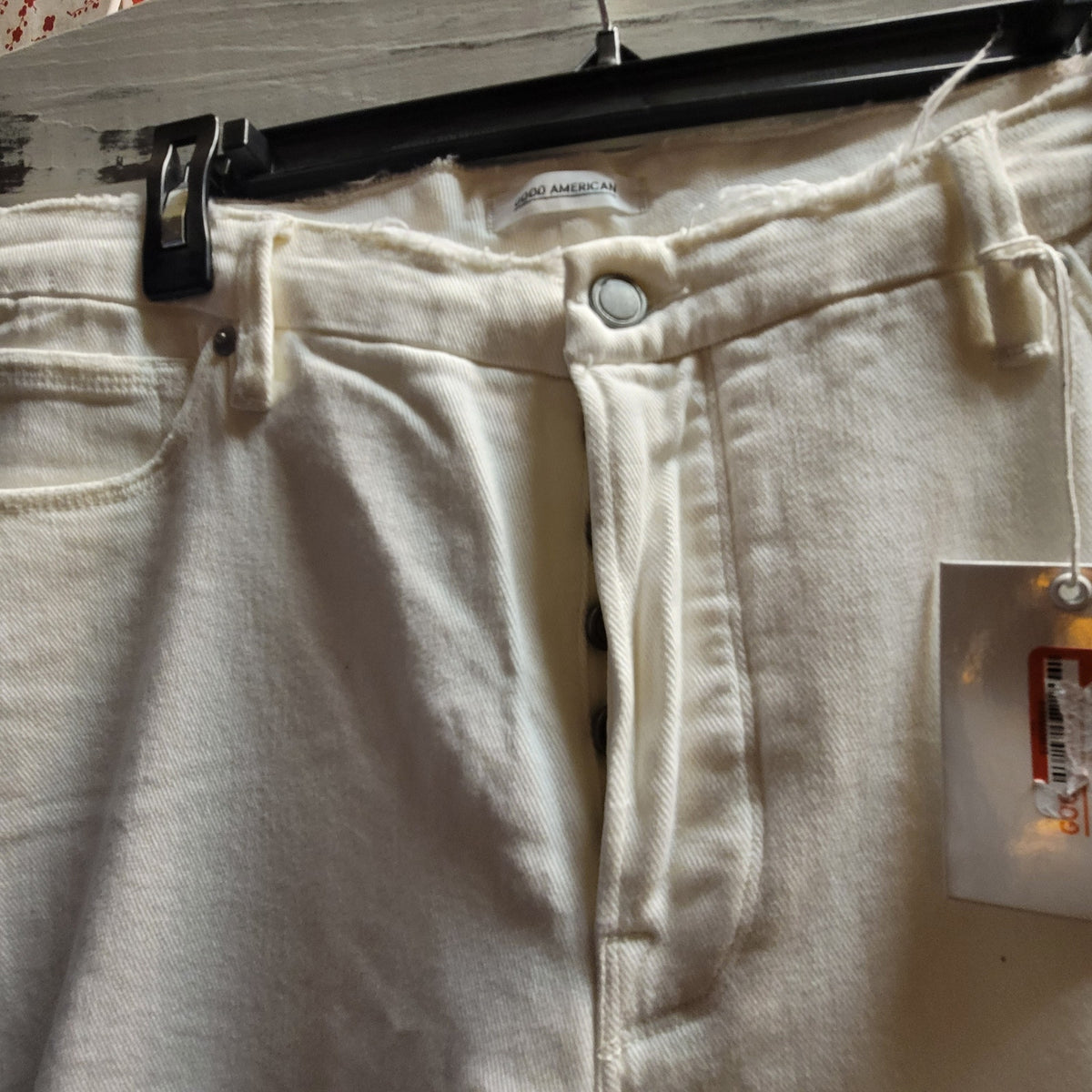 Good American white destroyed jeans size 16 NEW distressed