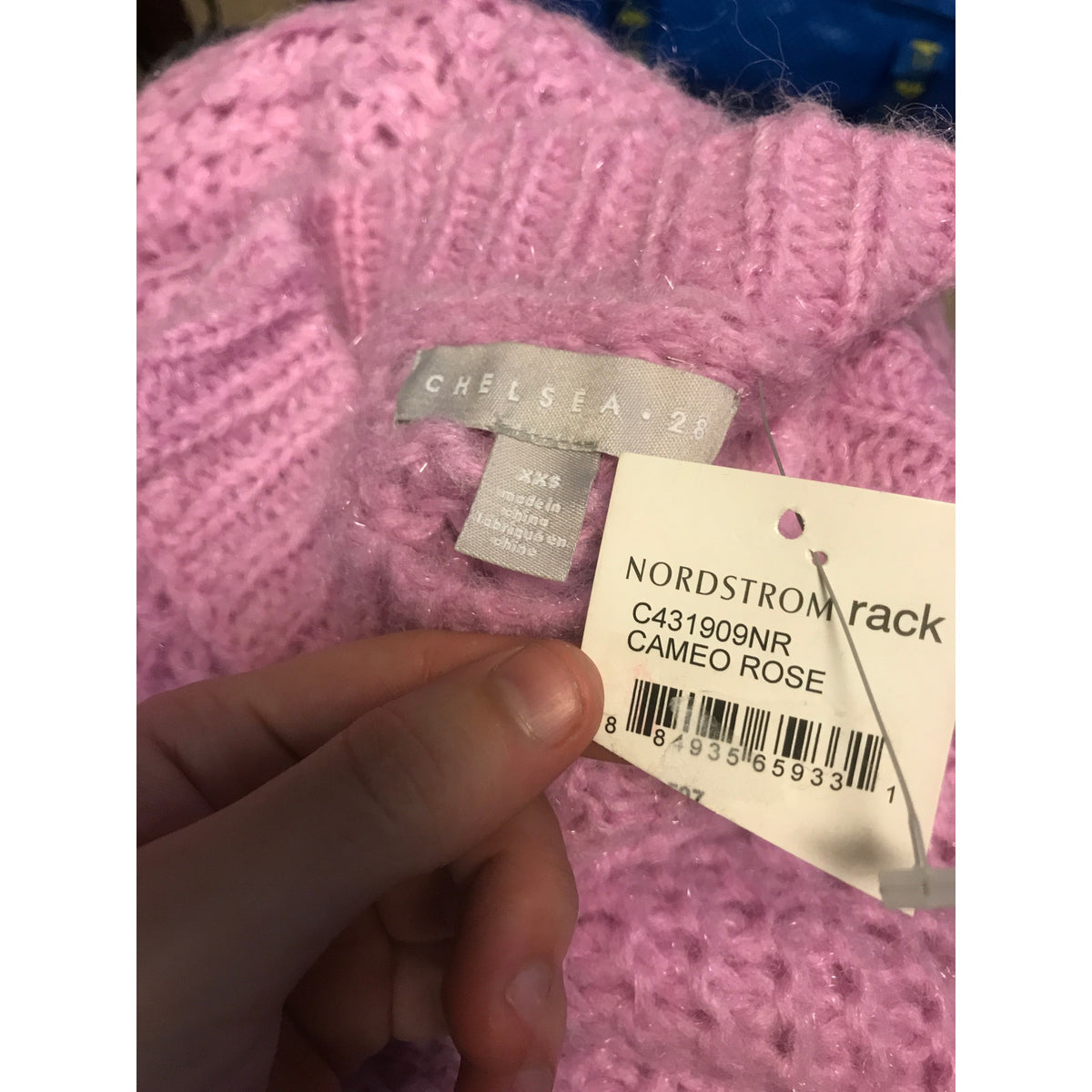Chelsea28 Purple Crewneck Knit Sweater purple ish pink XXS oversized