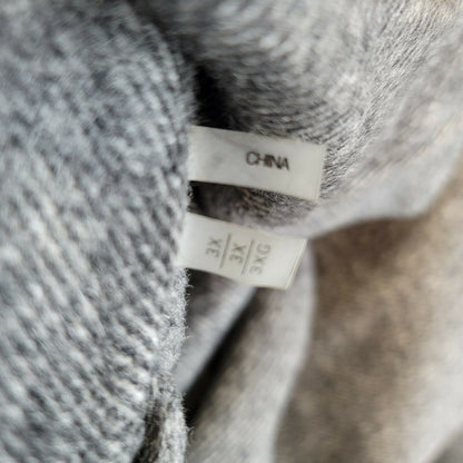 T Tahari Long Sleeve Front 2 Button Trench Coat Lapel Collar Gray 3X