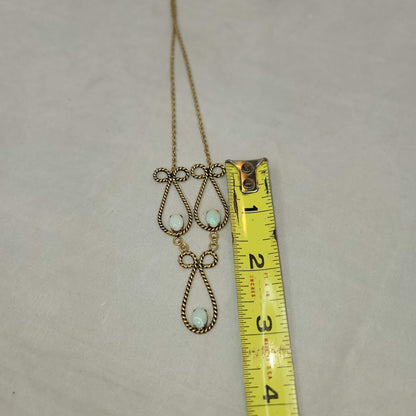 Vintage 1940s1950s Necklace 12Kt GF Gold Filled Opal Pendant