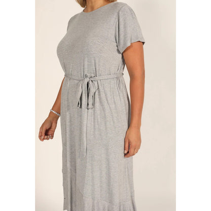 London Times NWT High Low Heather Grey Dress Size 12