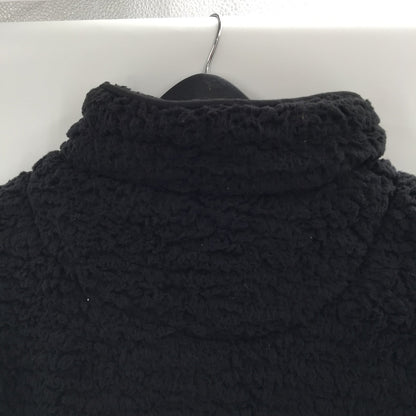 Thread & Supply Kangaroo Pouch Cozy Fleece Pullover 1/2 Zip Jacket Black/Leopard