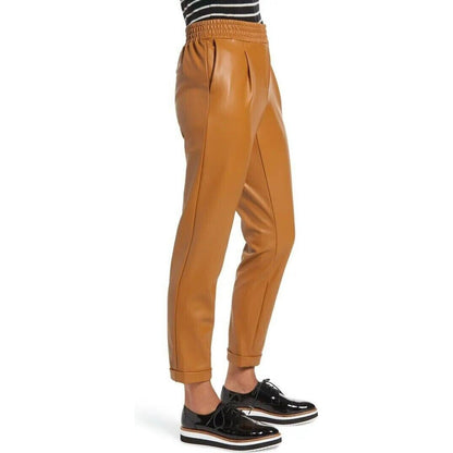 Halogen Atlantic Pacific Faux Leather Pull On Pants Size XXL/2X Camel Brown NWT