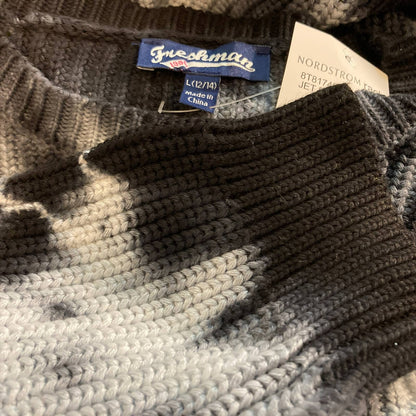 Freshman 1996 Pullover Sweater Size Large 12/14 Black-White Tie Dye NWT Cotton