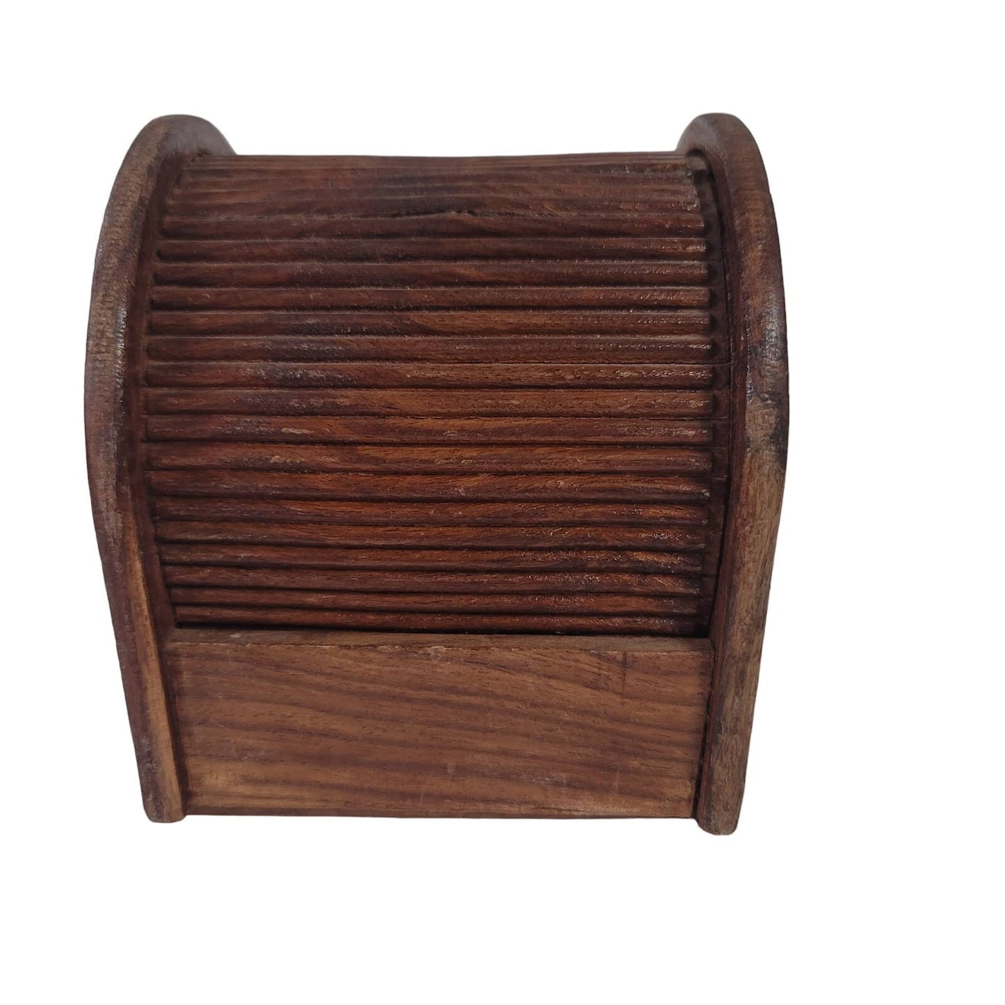 Vintage Hand Carved Unique Design Drawer Wood & brass Jewelry Box Cigarette Box