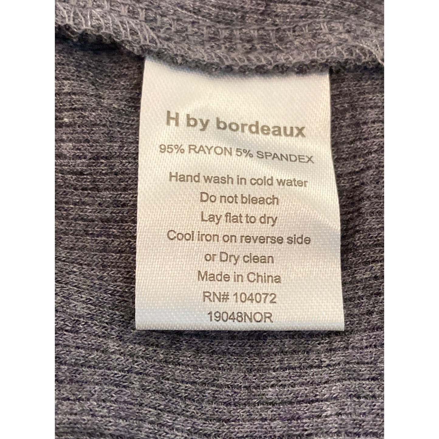 H by Bordeaux Rib Knit Center Seam Top Sz Small in Heather Licorice Blue NWT