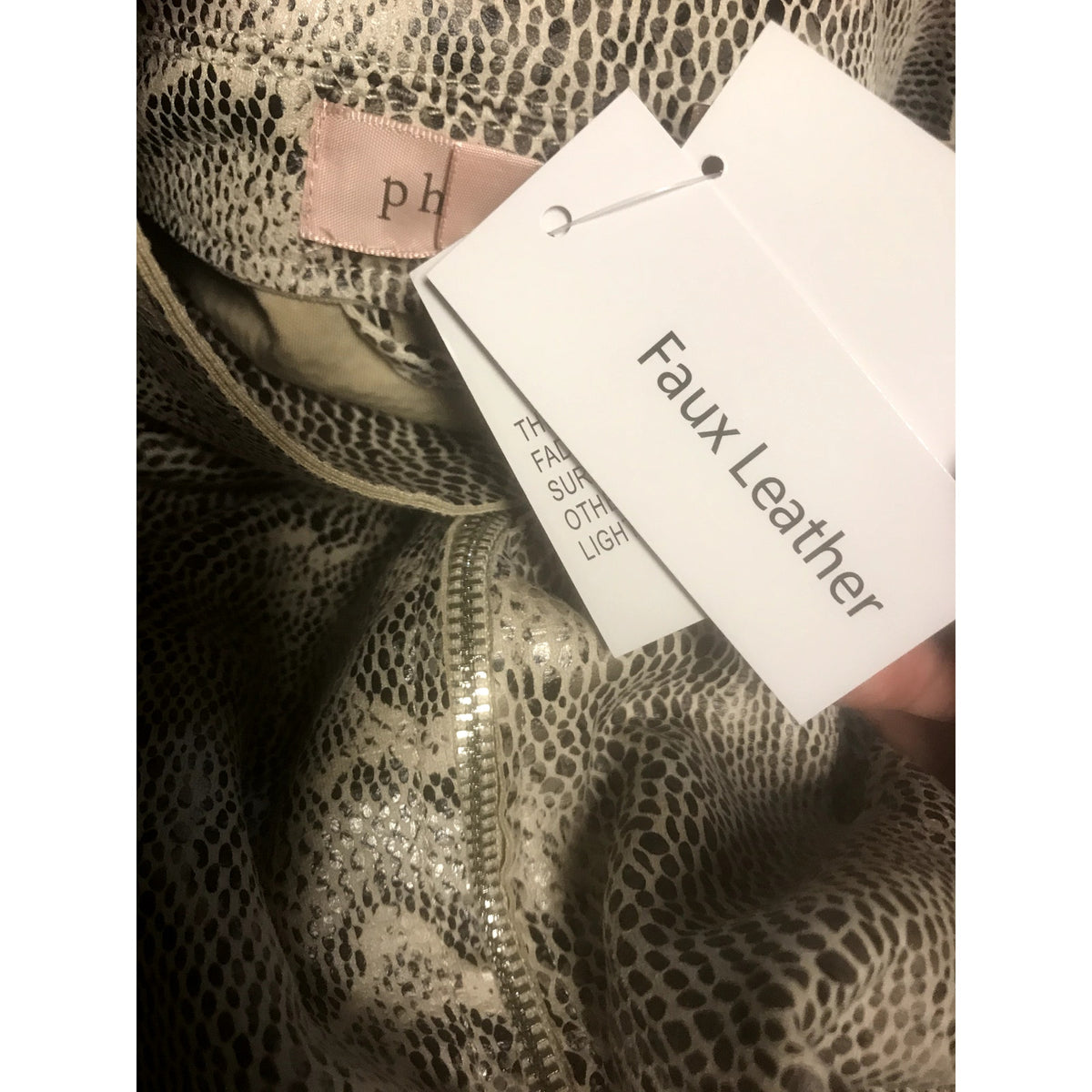 Philosophy NWT Snake Print Faux Leather Moto Jacket Small