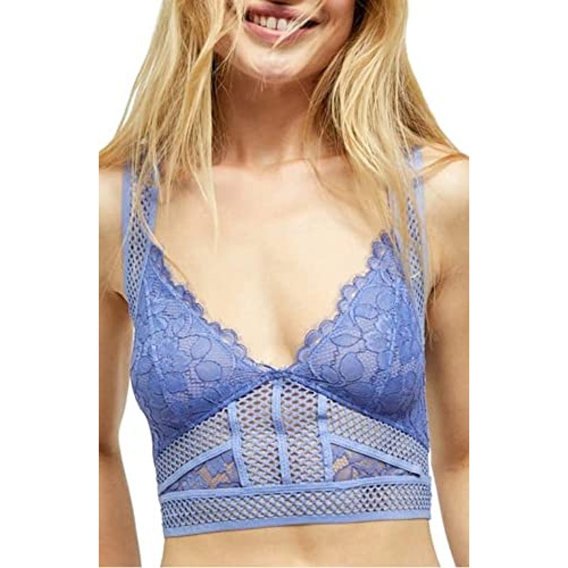 Free People SUMMER Intimately Sitting Pretty Brami Bralette Camisole Small Blue