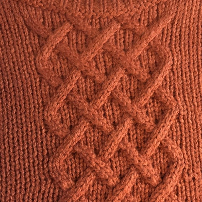 BB Dakota Retro Active Cable Knit Pullover Sweater Top Size Small in Rust NWT