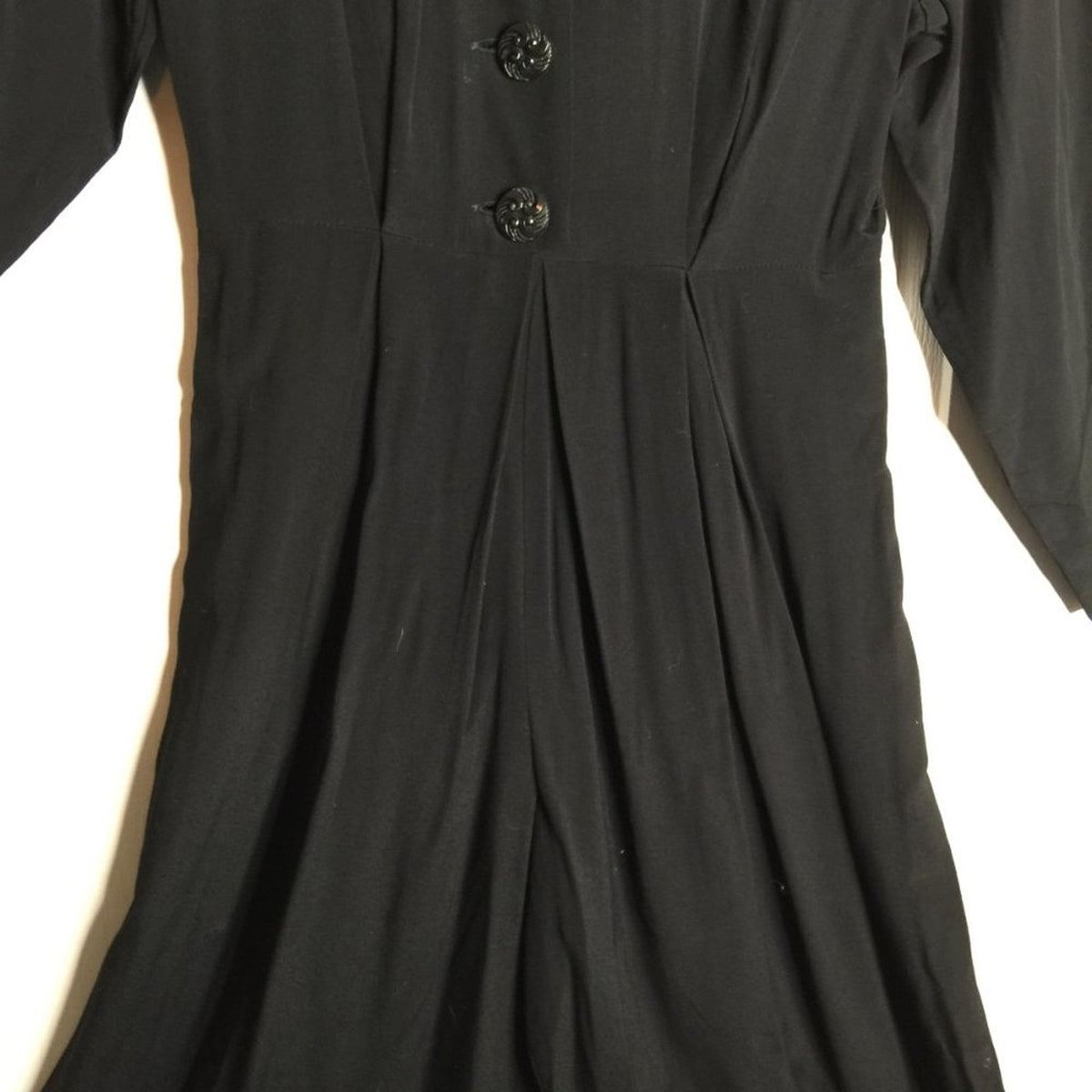Vintage Rampage Romper Jumper Button Front Long Sleeve Pleated Black Size 3 Y2K