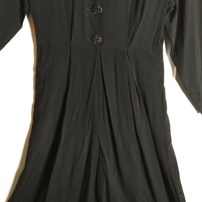 Vintage Rampage Romper Jumper Button Front Long Sleeve Pleated Black Size 3 Y2K